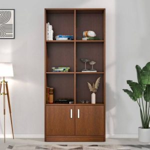 Wooden Cabinet 3 Tier Engineered Wood Storage Cabinet for Living Room with Magnetic Door, Space Saving Furniture for Home, Office, Kitchen
